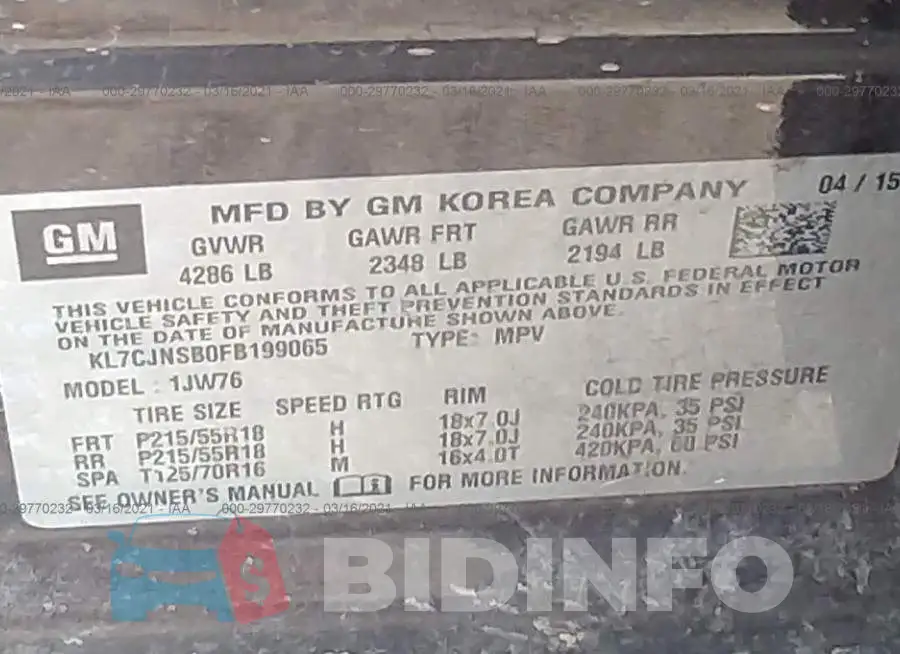 KL7CJNSB0FB199065 Photo# 9