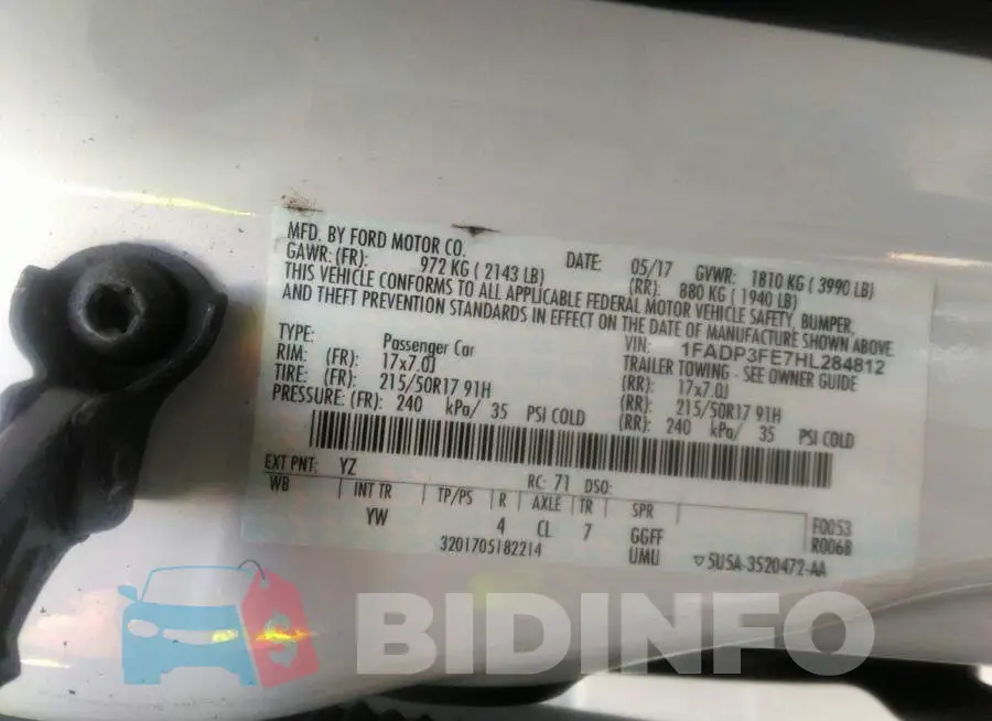 1FADP3FE7HL284812 Photo# 9