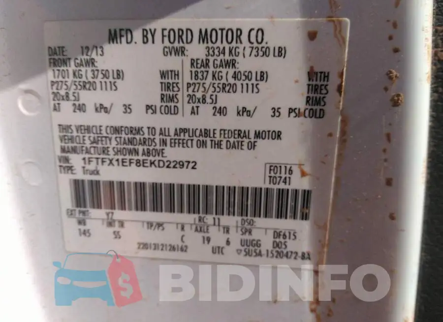 1FTFX1EF8EKD22972 Photo# 9