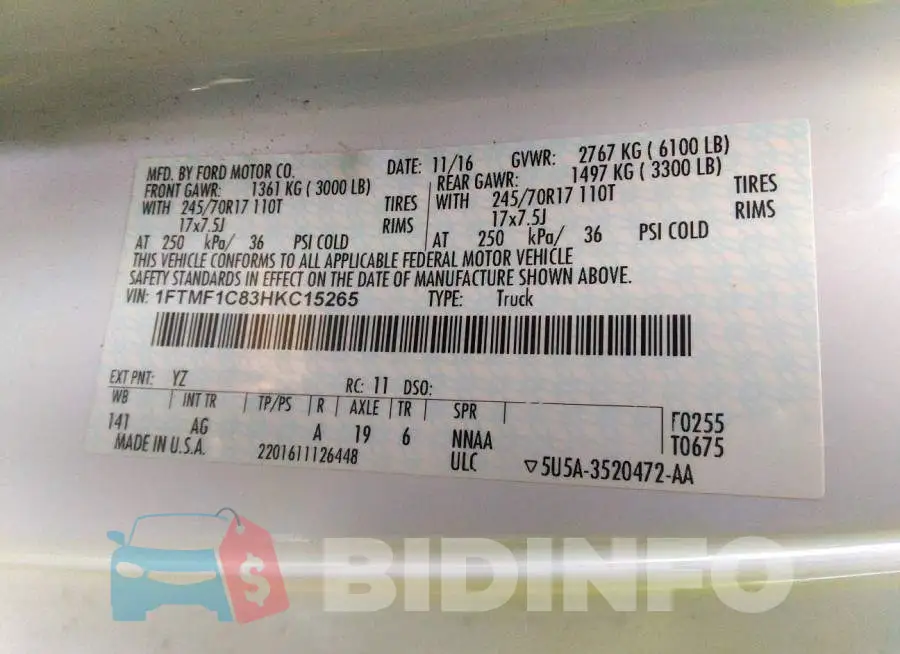1FTMF1C83HKC15265 Photo# 9