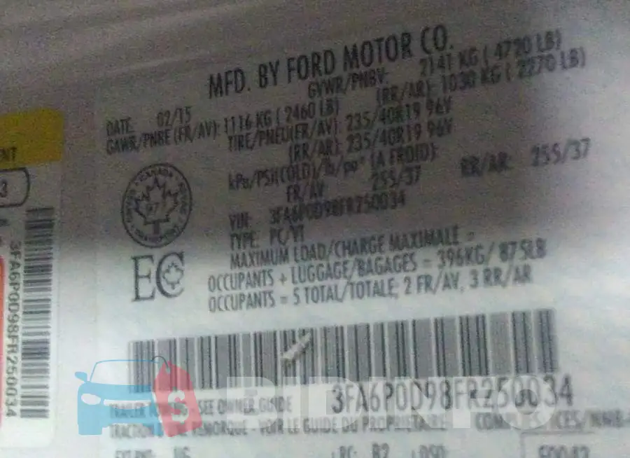 3FA6P0D98FR250034 Photo# 9