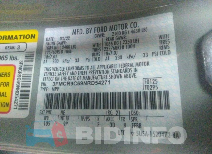 3FMCR9C69NRD54271 Photo# 9