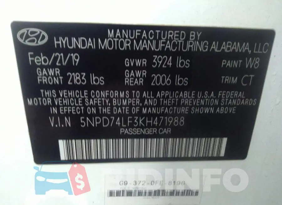 5NPD74LF3KH471988 Photo# 9