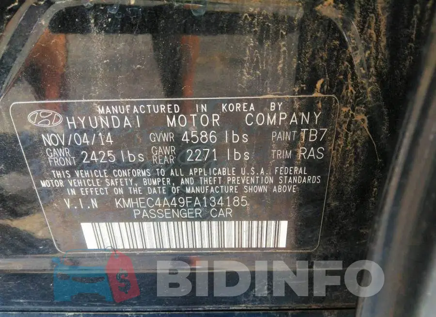 KMHEC4A49FA134185 Photo# 9