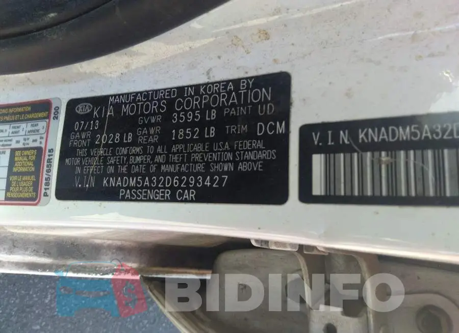 KNADM5A32D6293427 Photo# 9