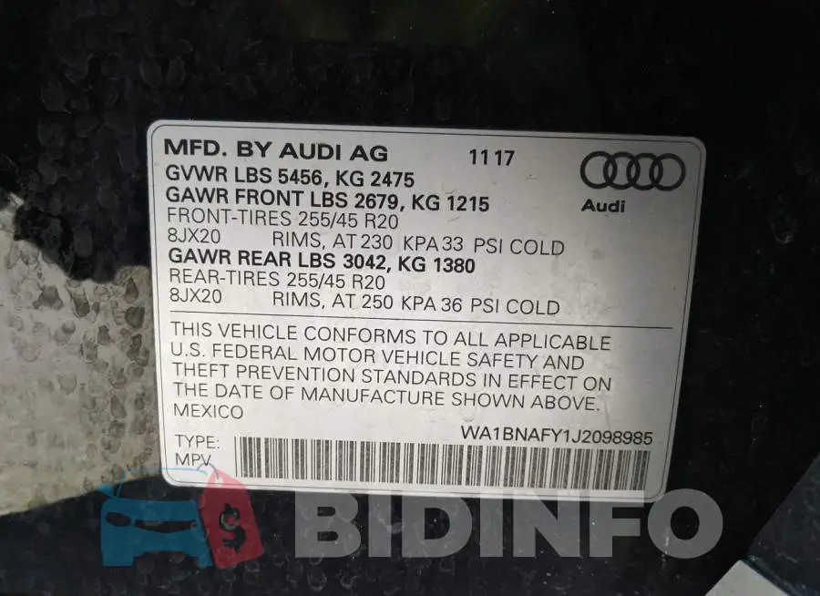 WA1BNAFY1J2098985 Photo# 9