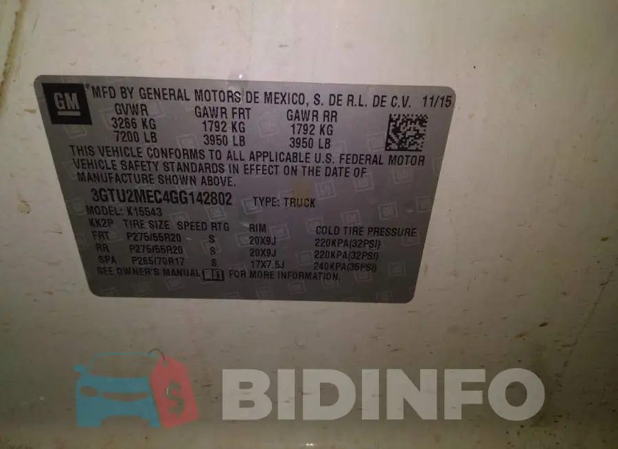 3GTU2MEC4GG142802 Photo# 9
