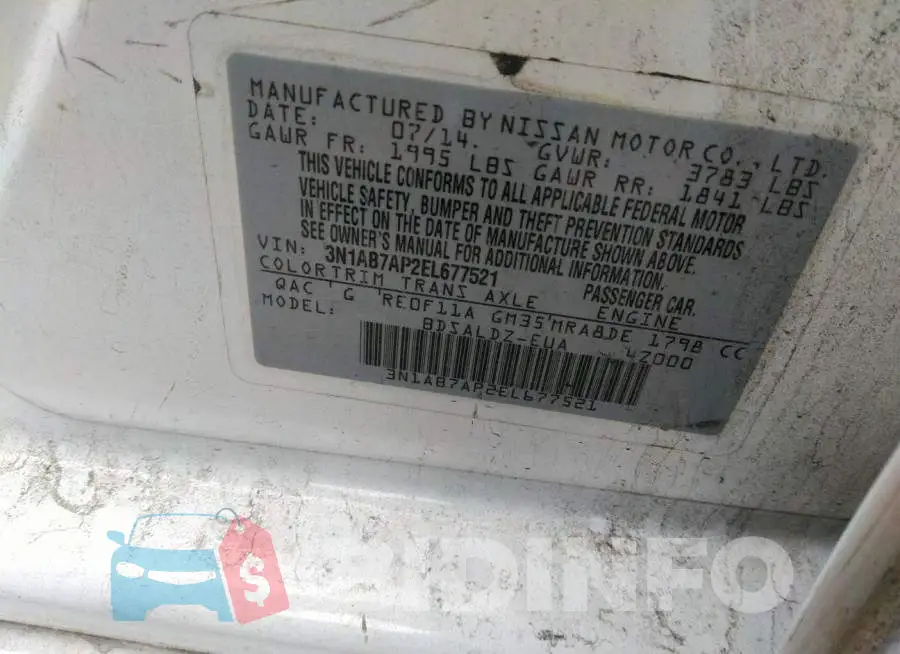 3N1AB7AP2EL677521 Photo# 9