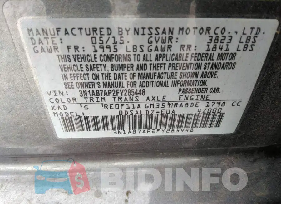3N1AB7AP2FY285448 Photo# 9