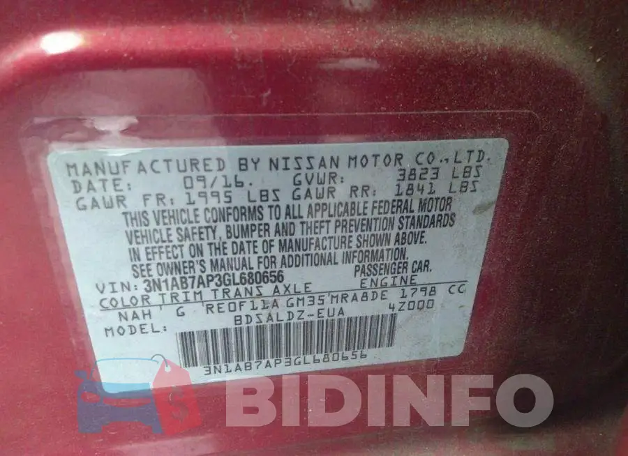 3N1AB7AP3GL680656 Photo# 9