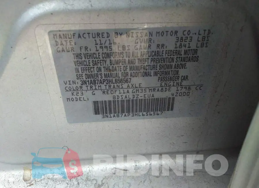 3N1AB7AP3HL656567 Photo# 9