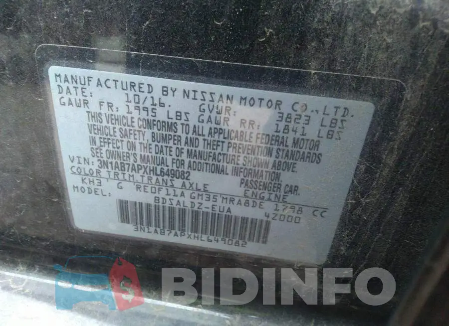3N1AB7APXHL649082 Photo# 9