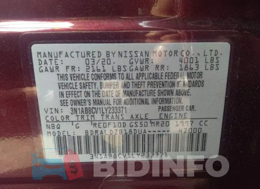 3N1AB8CV1LY233371 Photo# 9