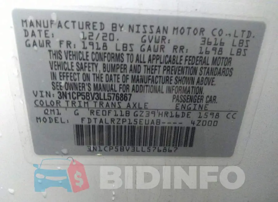 3N1CP5BV3LL576867 Photo# 9