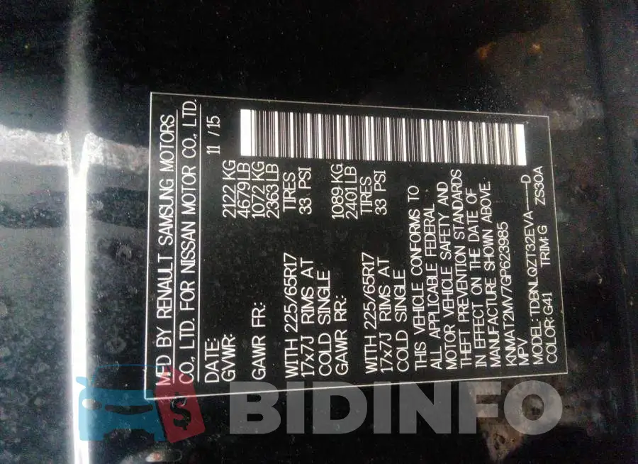 KNMAT2MV7GP623985 Photo# 9