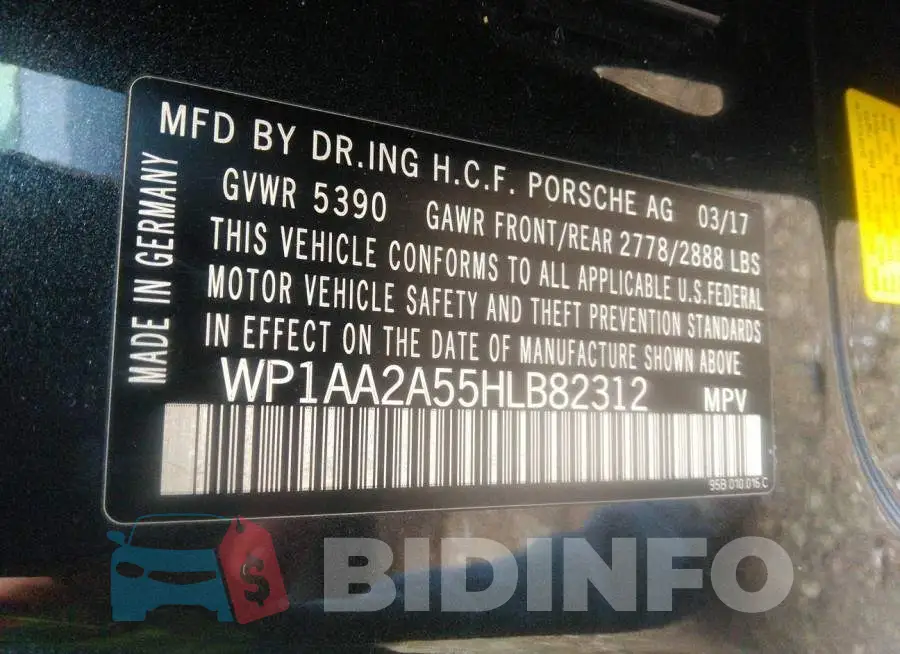 WP1AA2A55HLB82312 Photo# 9