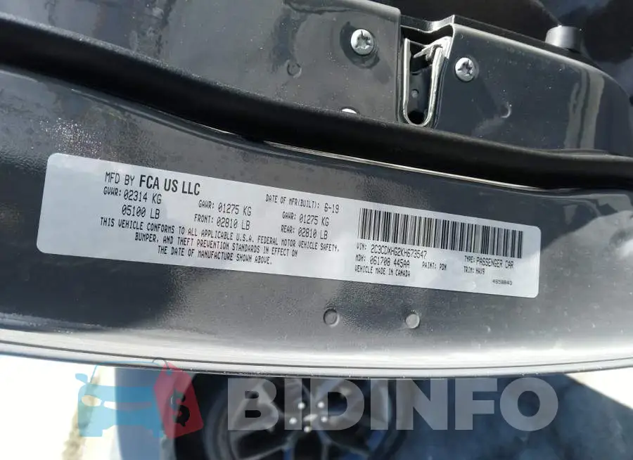 2C3CDXHG2KH673547 Photo# 9