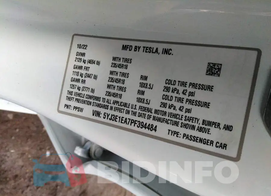 5YJ3E1EA7PF394484 Photo# 9