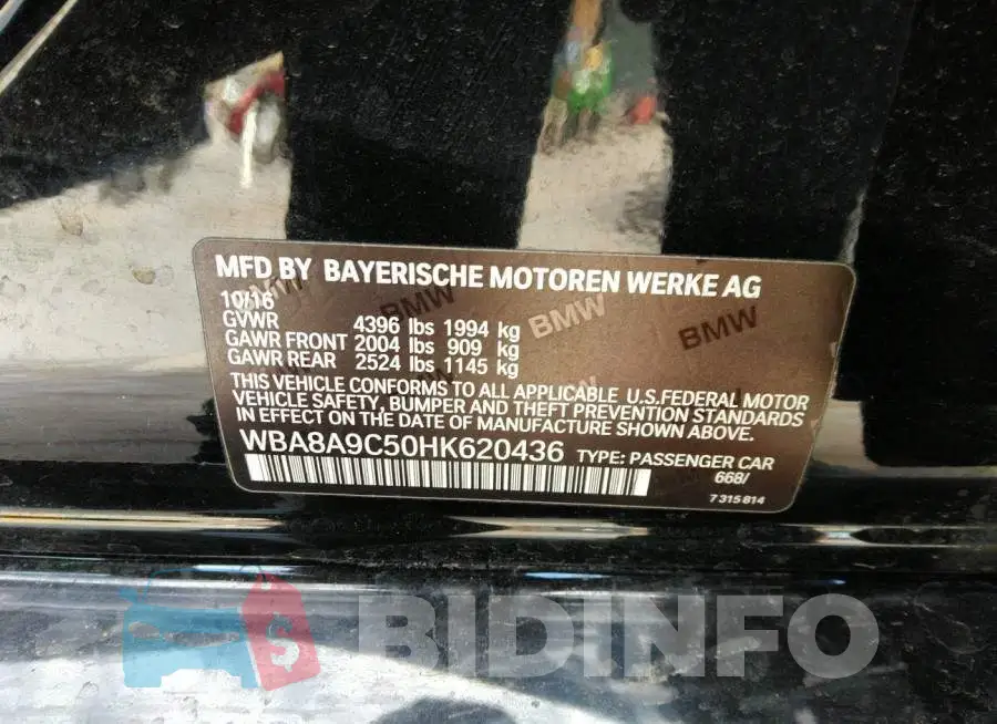 WBA8A9C50HK620436 Photo# 9