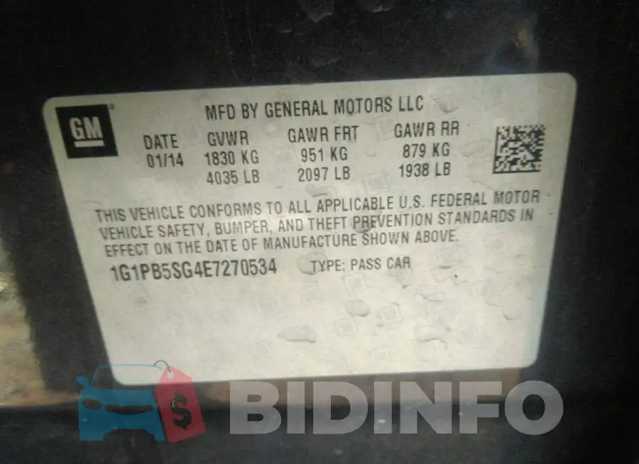 1G1PB5SG4E7270534 Photo# 9