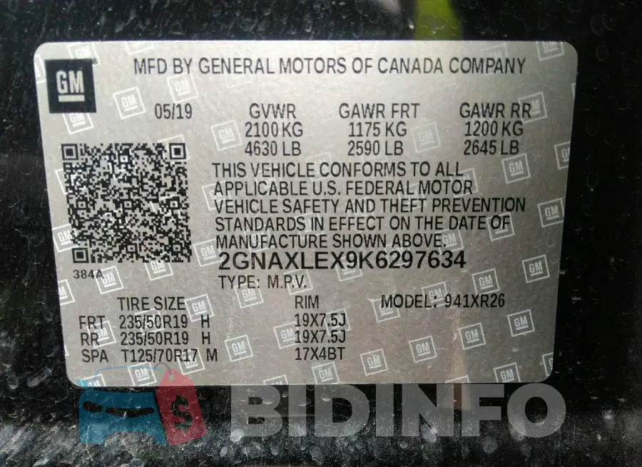 2GNAXLEX9K6297634 Photo# 9