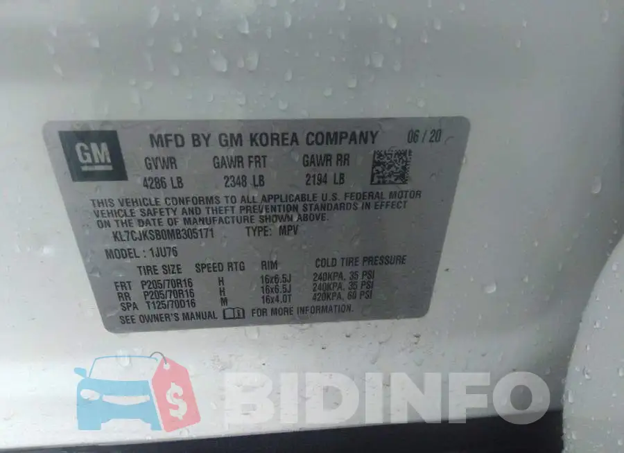 KL7CJKSB0MB305171 Photo# 9