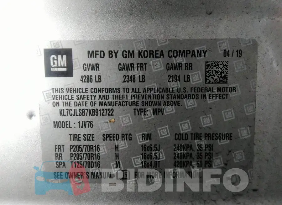KL7CJLSB7KB912722 Photo# 9