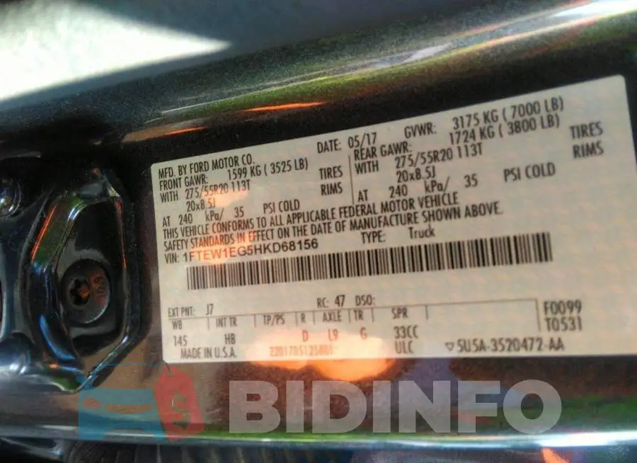 1FTEW1EG5HKD68156 Photo# 9