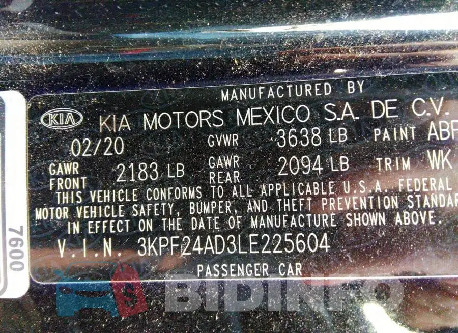3KPF24AD3LE225604 Photo# 9