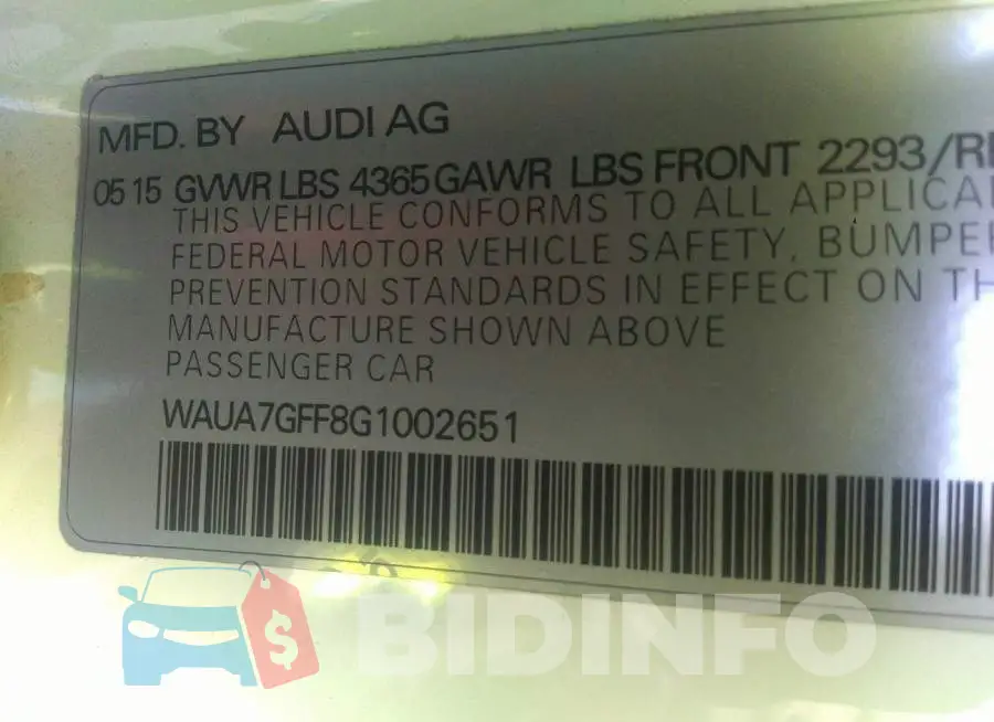 WAUA7GFF8G1002651 Photo# 9