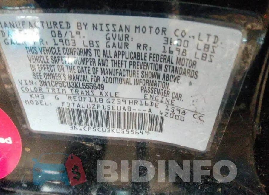 3N1CP5CU3KL555649 Photo# 9