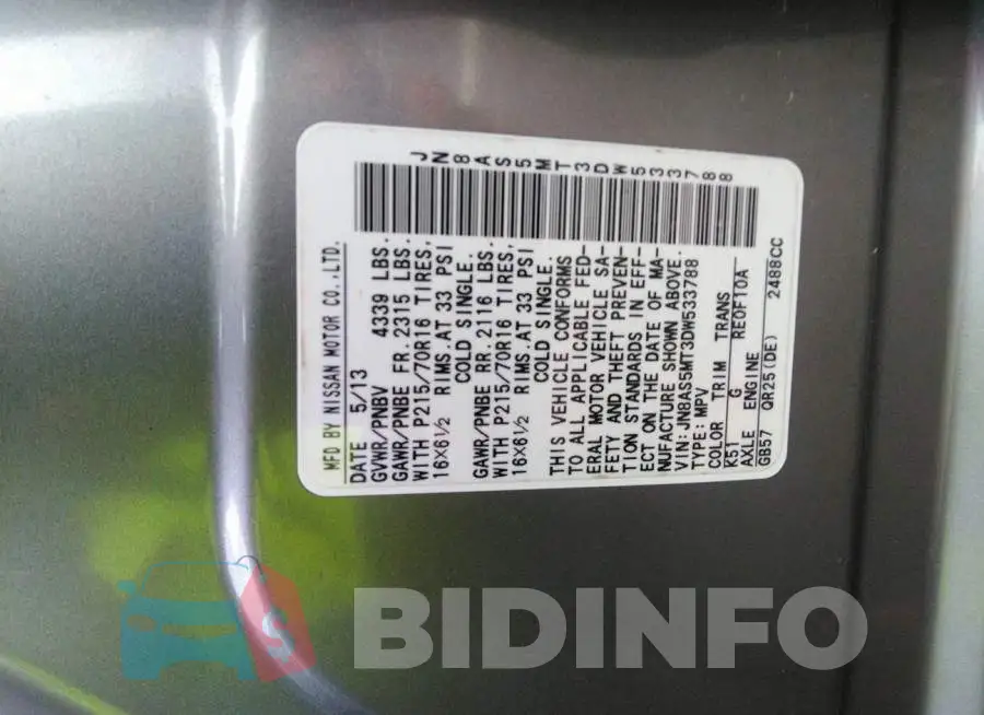 JN8AS5MT3DW533788 Photo# 9