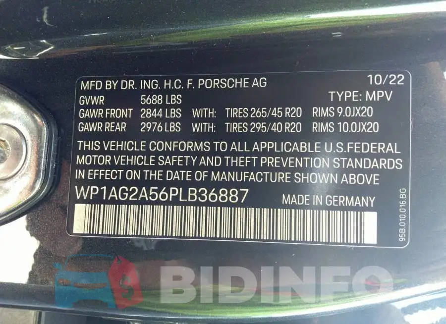WP1AG2A56PLB36887 Photo# 9