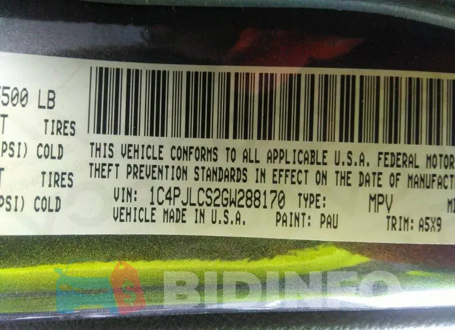 1C4PJLCS2GW288170 Photo# 9