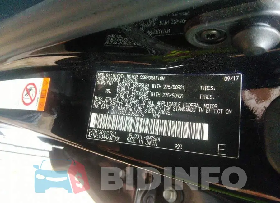 JTJHY7AX7J4256675 Photo# 9