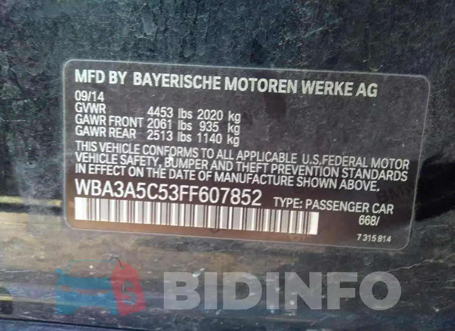 WBA3A5C53FF607852 Photo# 9