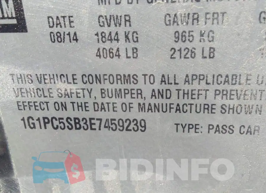 1G1PC5SB3E7459239 Photo# 9