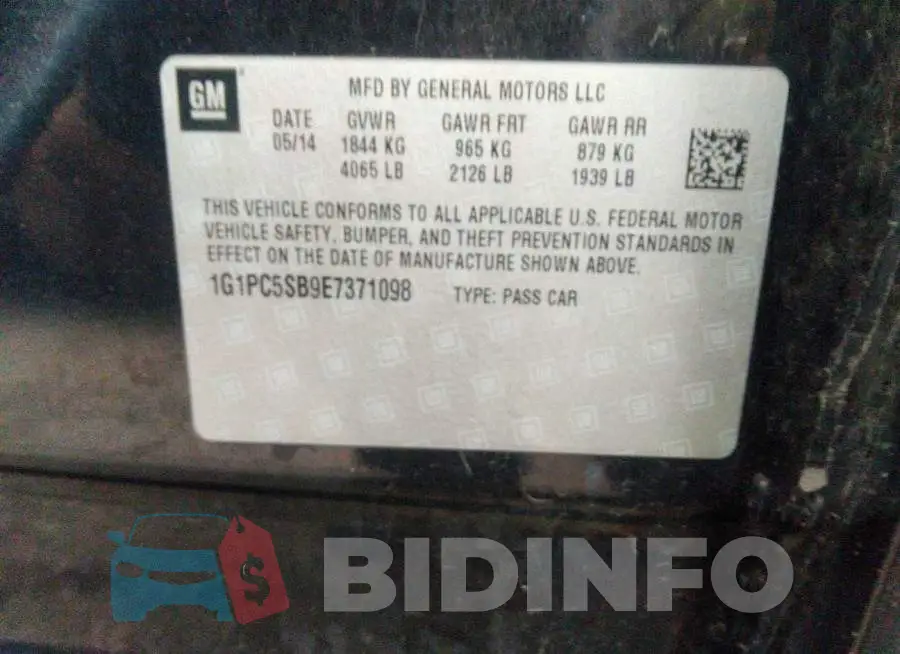 1G1PC5SB9E7371098 Photo# 9