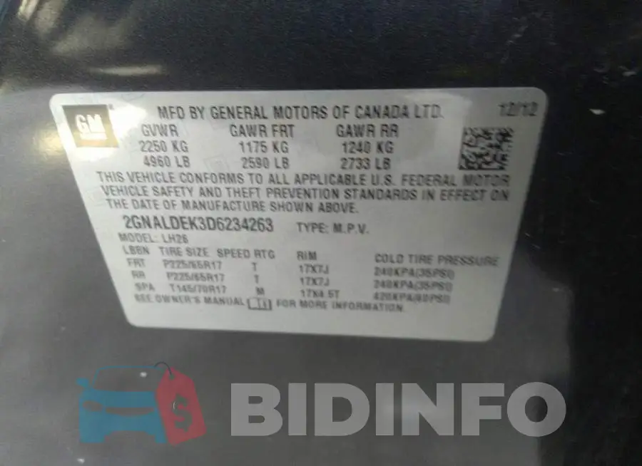 2GNALDEK3D6234263 Photo# 9