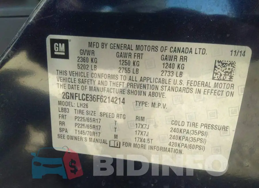2GNFLCE36F6214214 Photo# 9