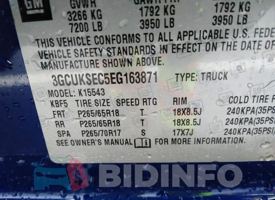 3GCUKSEC5EG163871 Photo# 9