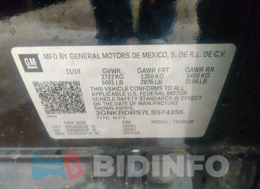 3GNKBDRS7LS574355 Photo# 9