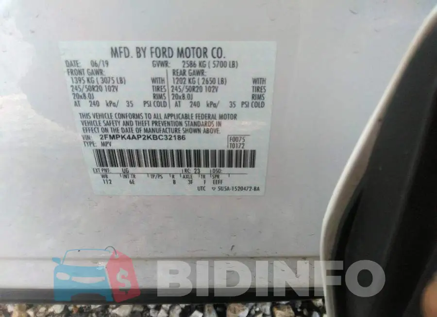 2FMPK4AP2KBC32186 Photo# 9