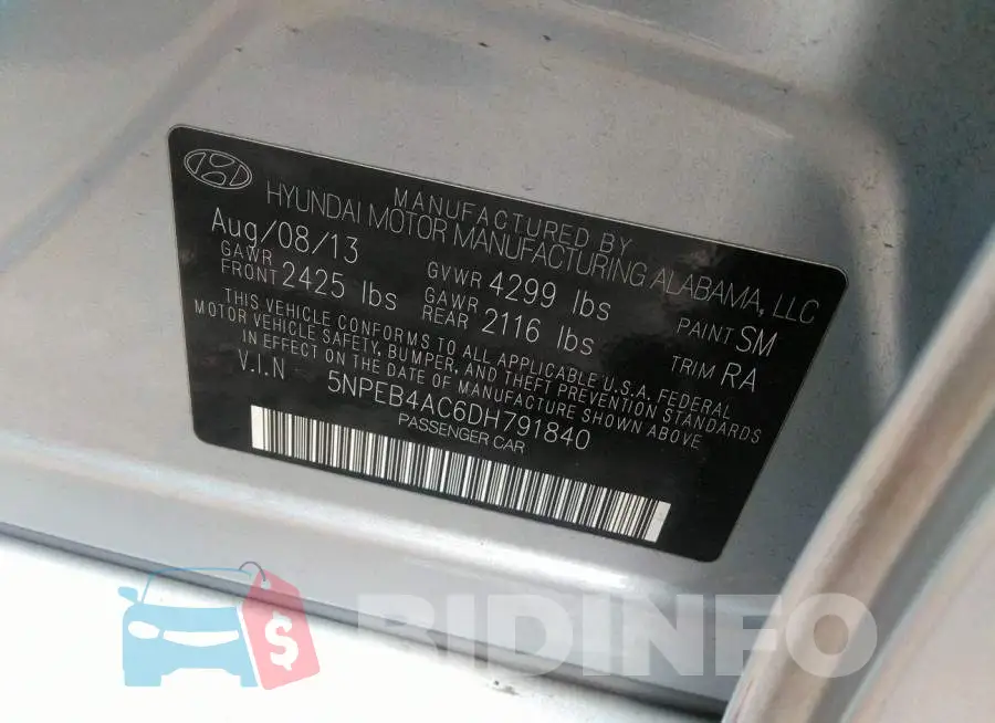 5NPEB4AC6DH791840 Photo# 9