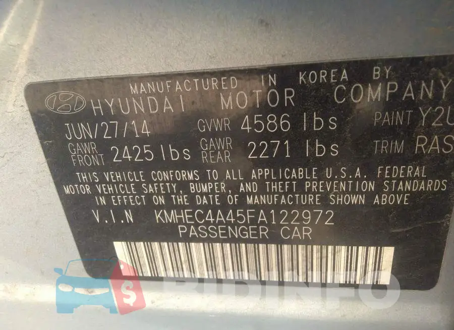 KMHEC4A45FA122972 Photo# 9