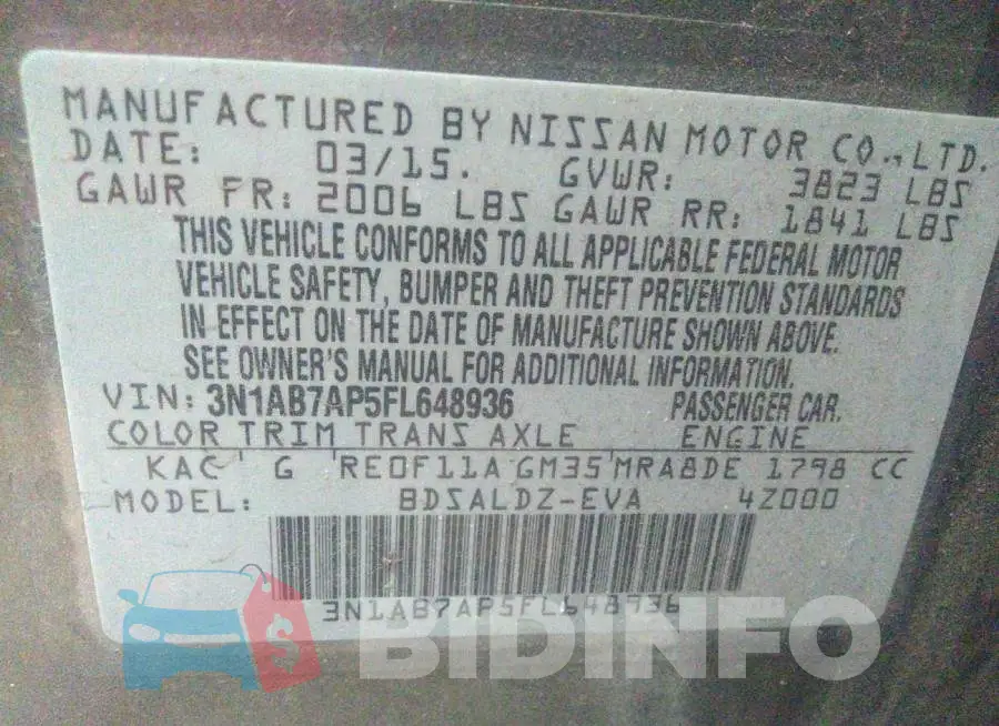 3N1AB7AP5FL648936 Photo# 9