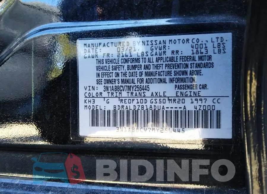 3N1AB8CV7MY256445 Photo# 9