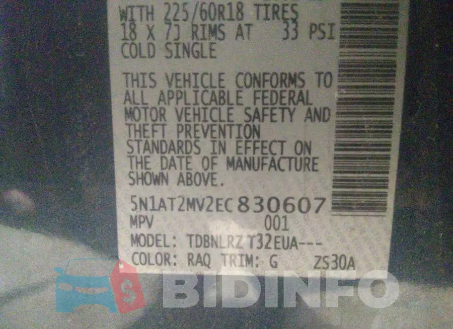 5N1AT2MV2EC830607 Photo# 9