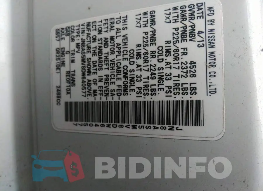JN8AS5MV8DW640577 Photo# 9