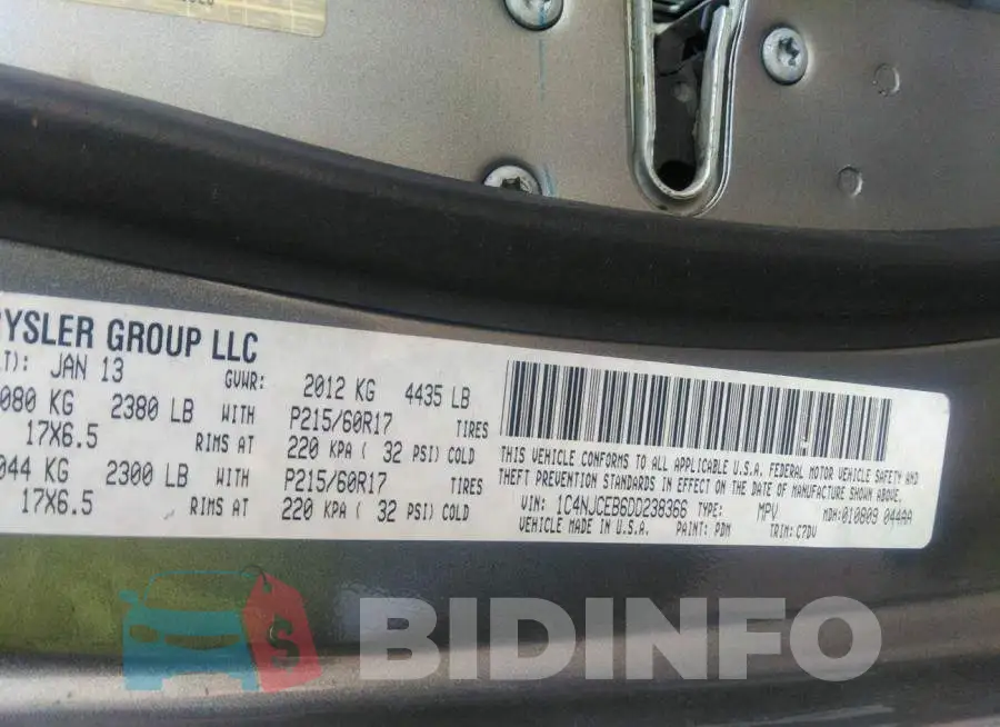 1C4NJCEB6DD238366 Photo# 9